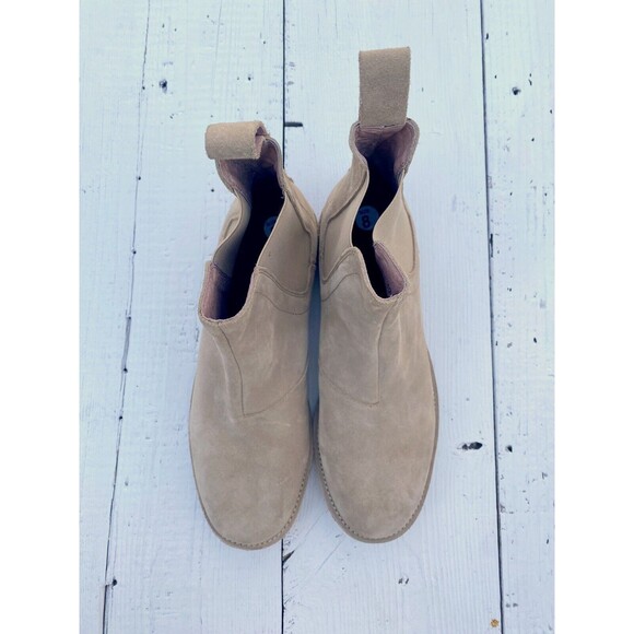 Civil Regime Beige Suede Leather Chelsea Boots Mens Sz 8 Womens 9.5